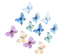Generic Mariposas Artificiales 3D Versátiles para Arreglos Florales y Eventos, Decoración de Tela Duradera de 12 Piezas