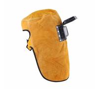 Generic Máscara Facial de Cuero para Soldar, Duradera, a Prueba de Calor, Absorción del Sudor, Máscara de Protección para Casco de Soldadura Transpirable con Tapa Abierta, Gancho