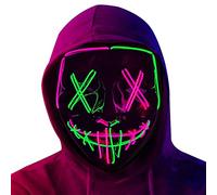 Generic Máscara Halloween, LED Purga Mascaras con 3 modos de Iluminación, LED Carnival, Caretas de Halloween, Máscara de cara Para Carnaval, Halloween, Cosplay y Fiestas