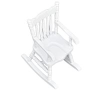 Generic Mecedora en Miniatura para Casa de Muñecas, Exquisitos Muebles de Madera Blanca para Casa de Muñecas a Escala 1:12, para Niños, Decoración de Dormitorio