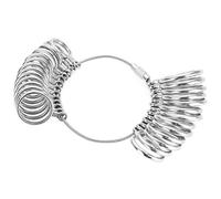 Generic Medidor de Anillos Medidor de Metal Herramienta de Medición de Dedo de Joyería Portátil para Ajuste Preciso de Anillos de Boda y Clase Plata 9,84 X 0,98 Pulgadas (metal)