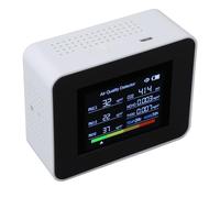 Generic Medidor de Calidad del Aire Interior 8 en 1, Detector de CO2 Profesional Portátil Recargable Temperatura Humedad Alta Precisión con Alarma para el Hogar (WHITE)