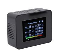 Generic Medidor de Calidad del Aire Interior 8 en 1, Detector de CO2 Profesional Portátil Recargable Temperatura Humedad Alta Precisión con Alarma para el Hogar (BLACK)