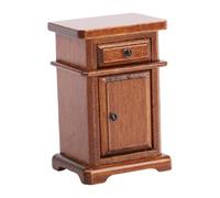 Generic Mesita de Noche Detallada para Casa de Muñecas 1:12, Cajonera Compacta para Dormitorio de Casa de Muñecas, Muebles en Miniatura de Madera de Abedul de Calidad (Granate)