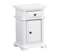 Generic Mesita de Noche Detallada para Casa de Muñecas 1:12, Cajonera Compacta para Dormitorio de Casa de Muñecas, Muebles en Miniatura de Madera de Abedul de Calidad (White)