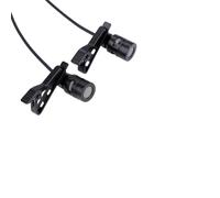 Generic Micrófono de Doble Cabeza, Micrófono de Condensador, Clamp/Holder de Solapa de Respuesta Sensible, Negro de 3,5 Mm, para Teléfono Inteligente