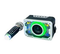 Generic Micrófono de karaoke, altavoz inalámbrico Bluetooth, altavoz de máquina de canto para fiesta de karaoke, mini portátil, compatible con tarjeta TF, disco U, entrada AUX (gris (1 micrófono))