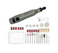 Generic Mini Bolígrafo Fresador, Herramienta Rotativa Eléctrica Multiusos de 3,7 36 Accesorios, Mini Herramienta Rotativa Inalámbrica, Bolígrafo de Grab, Gris