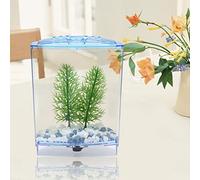 Generic Mini Caja de Cría de Pecera Transparente, Incubadora para Peces Pequeños, Material Acrílico, 7,9 "X 3,5" X 5,7 Pulgadas, Ideal para Entusiastas de la Cría de Peces (Cuadrícula única)