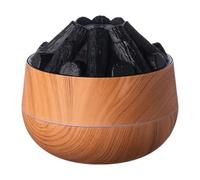 Generic Mini humidificador de fuego de carbón simulado con luz nocturna, pulverizador de niebla súper silencioso, diseño de grano de madera, pantalla de 300 ml, escritorio personal para dormitorio