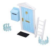 Generic Mini Juego de Puerta de Madera, Mano de Obra Exquisita, Pequeña Puerta de Madera del Hada de los Dientes para Regalos Navideños (Blue)
