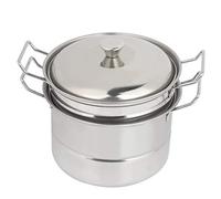 Generic Mini Olla Vaporera de Acero Inoxidable para Juegos de Simulación, Juguete de Cocina Duradero para Niños de 12,8x8,5 Cm, Ideal para Desarrollar Habilidades de Agarre