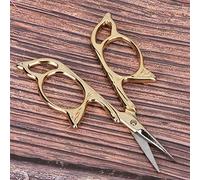 Generic Mini Tijeras de Acero Inoxidable de Estilo Antiguo para Bordado, álbumes de Recortes y Manicura (GOLD)