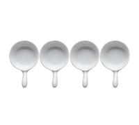 Generic Miniplatos de Cerámica Blancos Asa, Tazones para Salsa y Condimentos, Set de 4 Piezas para Aperitivos, Porta Salsas Resistente al Agua, Adecuado para Cocina y Restaurante