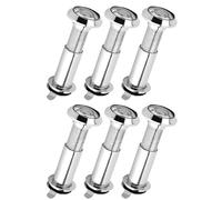 Generic Mirilla de Puerta Antirrobo Ajustable para Seguridad de Gran Angular, 6 Mirillas Plateadas para Agujeros Perforados de 14 Mm, Adecuado para Puertas de Madera/metal de 1,4 a 2,16 Pulgadas de