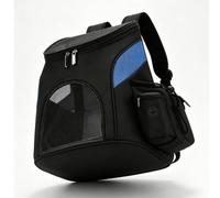 Generic Mochila Grande para Gatos Espaciales, Mochila Plegable y Transpirable para Mascotas, para Viajes Al Aire Libre (Negro con Azul)