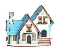 Generic Modelo de Casa de Rompecabezas de Madera en 3D, Juguete Artesanal DIY para Niños y Adultos Que Mejora Las Habilidades Prácticas y la Imaginación Tamaño 13 X 7,5 X 9,9 Cm