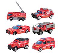 Generic Modelo de Coche de Ingeniería, Juego de Juguete de Vehículo de Simulación de Aleación de 6 Uds, Diseño de Potencia de Fricción Muy Duradero y Resistente para Niños (Serie de protección