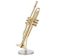 Generic Modelo de Instrumentos Musicales Trompeta Miniatura Trompeta Artesanía Musical Collection Decored Instrument Adornnents Música Decorativa/Cuerpos Arquitectura de la Bocina Kits