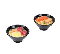 Generic Modelo de Mini Cuenco de Ramen, Decoración de Comida Falsa de 7 Cm con Orificio para Colgar en Llavero para Dije de Bolsa de Anime (Fideos De Pierna De Pollo + Fideos De Salchicha De)