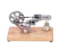 Generic Modelo de Motor Stirling Regalos Prácticos Que Demuestran los Fundamentos del Motor Juguete Educativo para Familiares y Amigos, Tubos de Vidrio y Lámparas de Alcohol Aleación de Zinc Plata