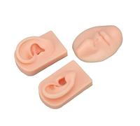 Generic Modelo de Nariz y Boca de Silicona con Accesorios de Modelado de Orejas, Simulación Realista de órganos Humanos para Práctica de Perforación y Cirugía Silicona/para Médicos Estudiantes (Piel