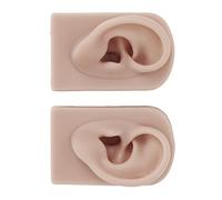 Generic Modelo de Oreja de Silicona, Suave, Flexible, Reutilizable para Entrenamiento de Acupuntura y Enseñanza de Belleza, Modelo de Perforación de Piel Humana Simulada de 2 Piezas para (Piel Oscura)