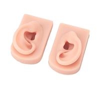 Generic Modelo de Oreja de Silicona, Suave, Flexible, Reutilizable para Entrenamiento de Acupuntura y Enseñanza de Belleza, Modelo de Perforación de Piel Humana Simulada de 2 Piezas para (Piel clara)