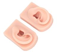 Generic Modelo de Oreja de Simulación Reutilizable Flexible de Silicona para Enseñanza de Acupuntura, Perforación de Oreja para Principiantes, 2 Piezas para Entrenamiento de Belleza, Material Suave