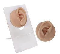 Generic Modelo de Oreja Humana de Alta Simulación de Silicona Suave para Práctica de Perforación, Mejora las Habilidades de Perforación para la Enseñanza de de Oreja, Soporte Acrílico, Material