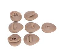 Generic Modelo de Práctica de Silicona Suave y Flexible para Principiantes, Contiene Modelos de Ojos, Orejas, Nariz, Boca, Lengua y Ombligo para Demostración de Joyería (Piel Oscura)