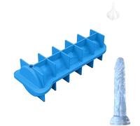 Generic Molde de cubitos de hielo con forma de pene, divertido molde de silicona para hacer cubitos de hielo con pene, molde de silicona para cócteles helados, whisky, té, café, rojo (azul),