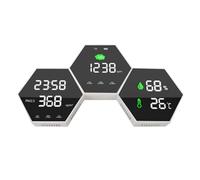Generic Monitor de Calidad del Aire, Medidor Portátil de CO2 PM2.5 Ajustable con Alarma para Oficina en Casa y Aula