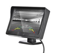 Generic Monitor de Visión Trasera con Pantalla LCD de 4,3" para Coche con Diseño Giratorio para Estacionamiento Seguro, Interfaz de Vídeo AV1 para DVD de Coche, AV2 para Cámara de Marcha Atrás, Fácil