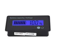 Generic Monitor de Visualización de Capacidad de Batería con Alarma de Luz Sonora para Uso de 12-84 V, Indicador LCD Duradero, Tamaño de 6,1 X 3,3 Cm (BLUE)