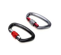 Generic Mosquetones D de Aleación de Aluminio de 25KN de Alta Resistencia para Escalada en Roca, Senderismo, Tienda de Campaña con Mochila, Paquete de 2 Cierres para Exteriores, Cierre de Montañismo