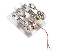 Generic Motor Stirling de 4 Cilindros Generador de Energía de Aire Caliente en Miniatura Modelo de Enseñanza de Laboratorio de Física Motor Stirling LED Educativo para Entusiastas de Stem Metal/Oro