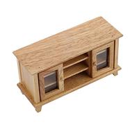 Generic Mueble de TV en Miniatura para Casa de Muñecas, Modelo de Madera Blanca 1:12, Minimuebles Decorativos para Niños, Casa de Muñecas y Sala de Estar (Naturaleza Madera Color)