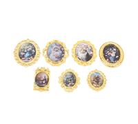 Generic Muebles con Marco Artístico de Aleación Vintage para Casa de Muñecas, Hermoso Juego de Decoración en Miniatura para Casas de Muñecas de 6 y 12 Pulgadas, Ideal para Escenas en Miniatura (Gold)