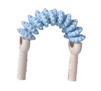 Generic Muscle Roller Stick para el masajeador de piernas 20 ruedas Hommas Hommas de doble fila Massaje corporal Stick para el hombro Tenis Codo Regalo, Blanco Azul