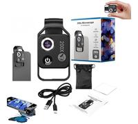 Generic Nanozoom - Lente de zoom nano de 200x para iPhone, zoom de aumento de 200x, lente de teléfono celular Nanozoom, cámara microscopio de bolsillo Nanozoom x200 (negro)