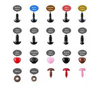 Generic Narices de Ojos de Seguridad Surtidas, 752 Uds., para Elaborar Juguetes de Peluche, Resina Plástica Duradera, Adecuada para Muñecas y Principiantes