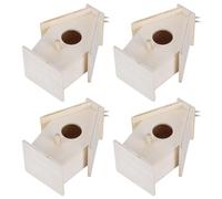 Generic Nidos Innovadores de Madera para Casa de Pájaros, 4 Uds., Decoración Colgante para Exteriores para Jardín, Balcón, Patio, Atrae Pájaros, Material de Platano