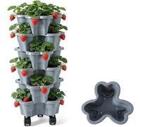 Generic o Maceta apilable de fresas verticales en forma de fresa, torre vertical de fresas de varios niveles, torres de jardín para verduras para exteriores, hogar, balcón, patio, 005 (003)