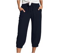 Generic o Pantalones de pierna suelta para mujer, cómodos y transpirables, elásticos, pantalones palazzo con bolsillos, deportivos y cómodos, cintura alta, pantalones de yoga para todo el día, uso