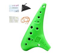 Generic Ocarina Pequeña Musical de 12 Agujeros Afinada en Do Alto Instrumento Portátil Práctico con Bolsa de Transporte Adecuada para Estudiantes Conciertos R, Verde