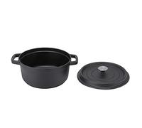 Generic Olla de Hierro Fundido para Horno Holandés, Grande, con Asa Doble, para Guisos, Sopas, Ideal para Entretenimiento, 30 X 24 X 15 Cm