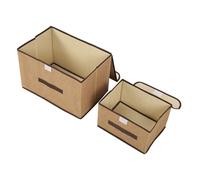 Generic Organizador de Almacenamiento de Ropa, Caja de Almacenamiento de Ropa No Tejida 6 Piezas Apilables con Tapa para Dormitorio (Beige #13)