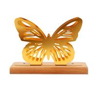 Generic Organizador de Almacenamiento de Servilletas de Madera con Elegante Diseño Recortado para Restaurante, Hogar, Cocina, 6,10 Pulgadas (GOLD)