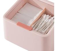 Generic Organizador de Cosméticos de Plástico de Primera Calidad con Doble Rejilla, Contenedor de Maquillaje a Prueba de Polvo con Tapa Transparente para Maquillaje, Hisopo de Algodón, Hilo en la